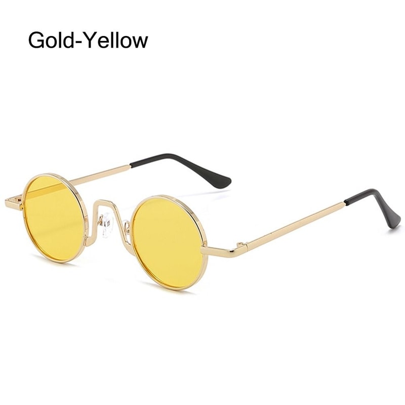 Colorful Hippie Sun Glasses, Protection Small Round Shades for Men & Women