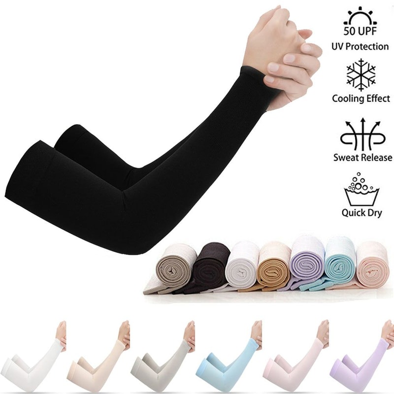 Outdoor Sport Arm Sleeves, Exposed Thumb Cooling Sleeve, Sun Protection for Running, Fishing, Cycling