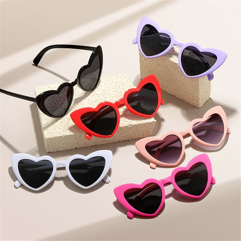 Vintage HeartShaped Sunglasses UV Protection Pink Fashion Cycling Goggles Irregular Street Shades 0