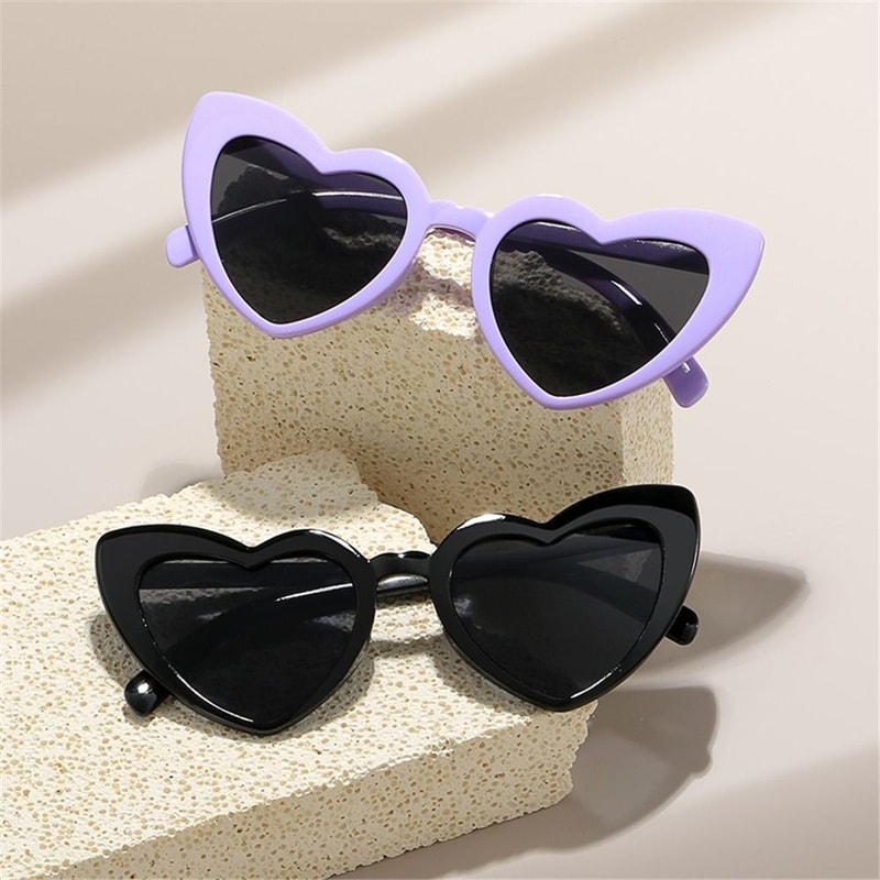 Vintage HeartShaped Sunglasses UV Protection Pink Fashion Cycling Goggles Irregular Street Shades 1