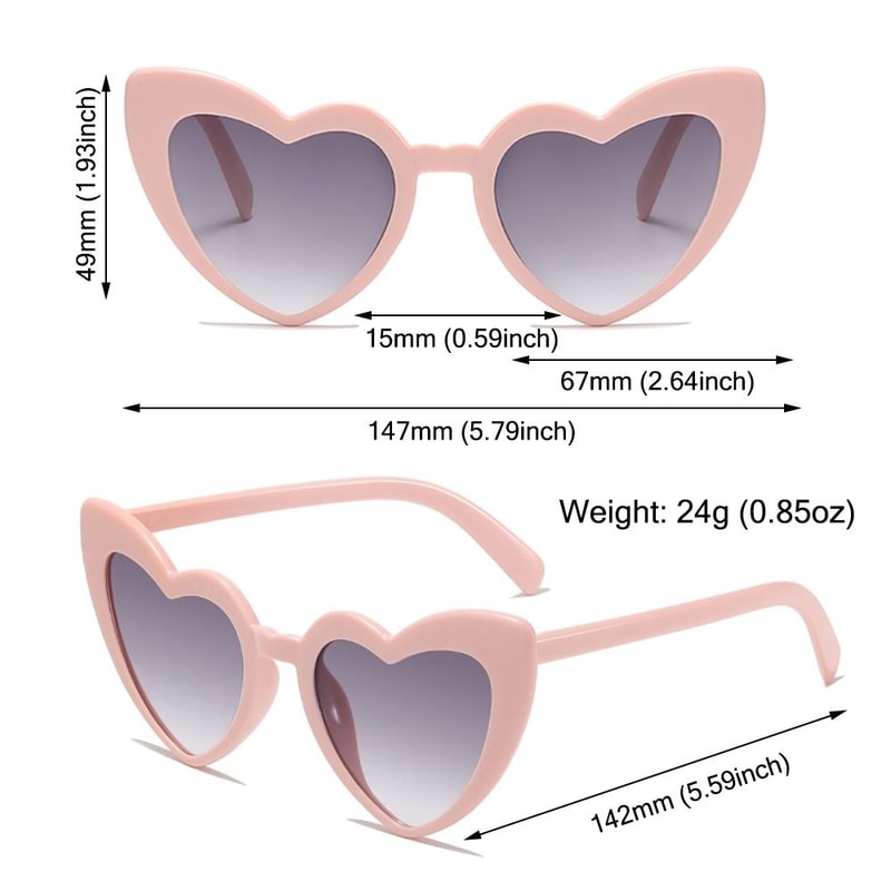 Vintage HeartShaped Sunglasses UV Protection Pink Fashion Cycling Goggles Irregular Street Shades 5