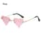 Rimless Sun Glasses for Women, Diamond Shaped Eyewear, Halloween Glasses, Triangle Prom Sunglasses, Cycling Shades