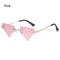 Rimless Sun Glasses for Women, Diamond Shaped Eyewear, Halloween Glasses, Triangle Prom Sunglasses, Cycling Shades