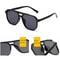 Retro Travel Cycling Sunglasses, New Punk Square Frame, Anti-UV Black Shades Glasses