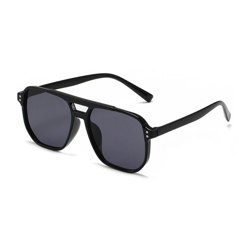 Retro Travel Cycling Sunglasses, New Punk Square Frame, Anti-UV Black Shades Glasses