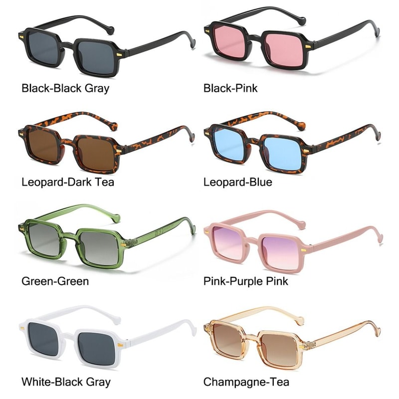 Square Sunglasses with Rivets Decoration, Retro Gradient Men Sun Glasses, Outdoor Protection