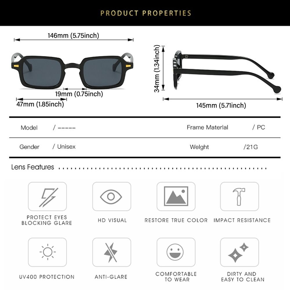 Square Sunglasses with Rivets Decoration, Retro Gradient Men Sun Glasses, Outdoor Protection