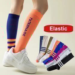 breathable women professional sports socks, high quality compression calf socks, anti-slip colorful design
