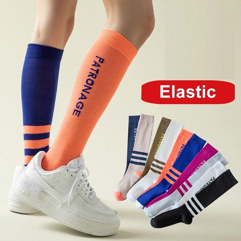 Breathable Women Professional Sports Socks, High Quality Compression Calf Socks, Anti-Slip Colorful Design