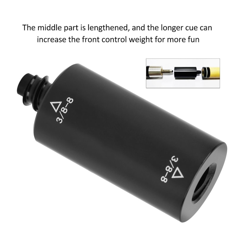 Aluminum Pool Cue Extension, System Expand Cue with Teeth Lengthening Stick for Billiard Accessories