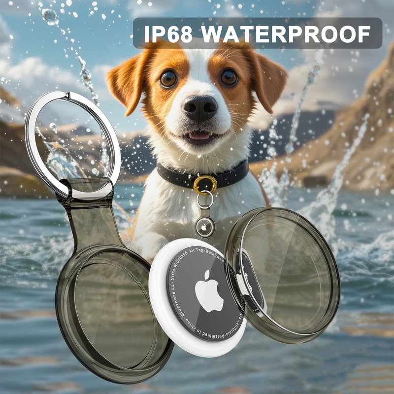 TPU Case for Apple Airtag, Waterproof Anti-lost Keychain Holder, Pet Collar Tracker, Full Protective Cover
