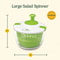 Multi-Use Lettuce Spinner, Salad Spinner Vegetable Washer, Dryer Drainer Strainer with Bowl Colander