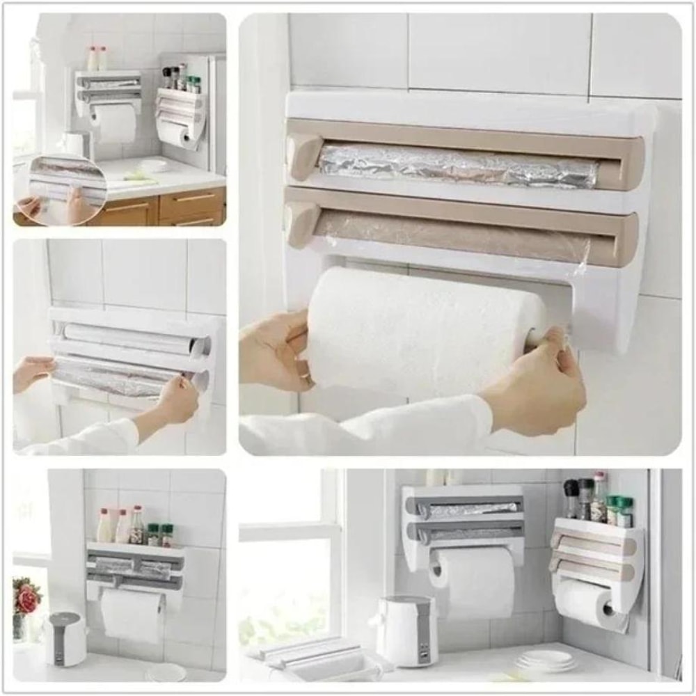 Sliding Knife Cutter Kitchen Tools Cling Film Tissue Holder Aluminum Foil Box Barbecue Towel Storag 2