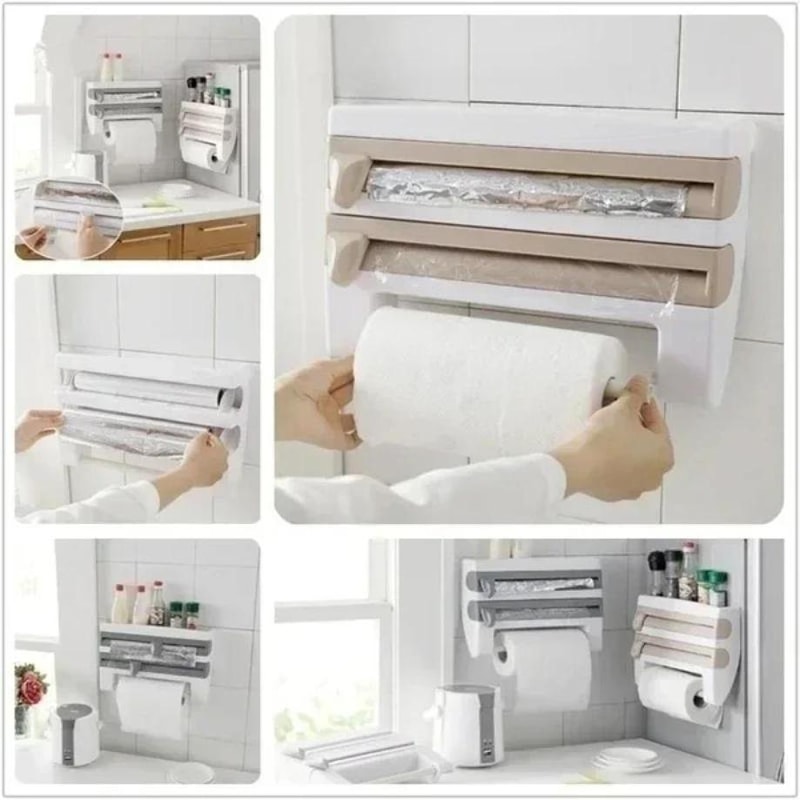Sliding Knife Cutter Kitchen Tools Cling Film Tissue Holder Aluminum Foil Box Barbecue Towel Storag 2