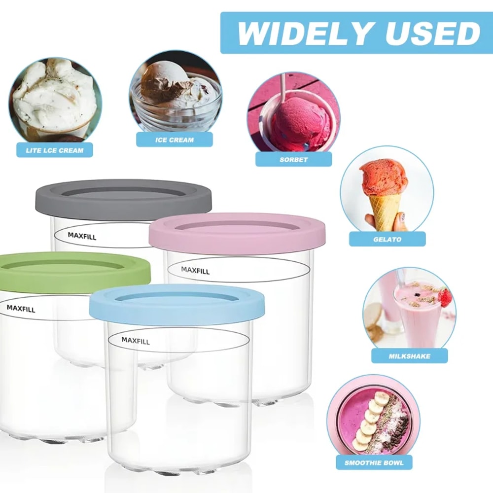 Ninja Creami Ice Cream Pints With Lids Ice Cream Containers For Homemade Treats 0