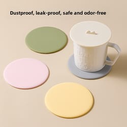 silicone mug covers for cups, flexible hot cup lids, dustproof coaster, high-temperature resistant lid