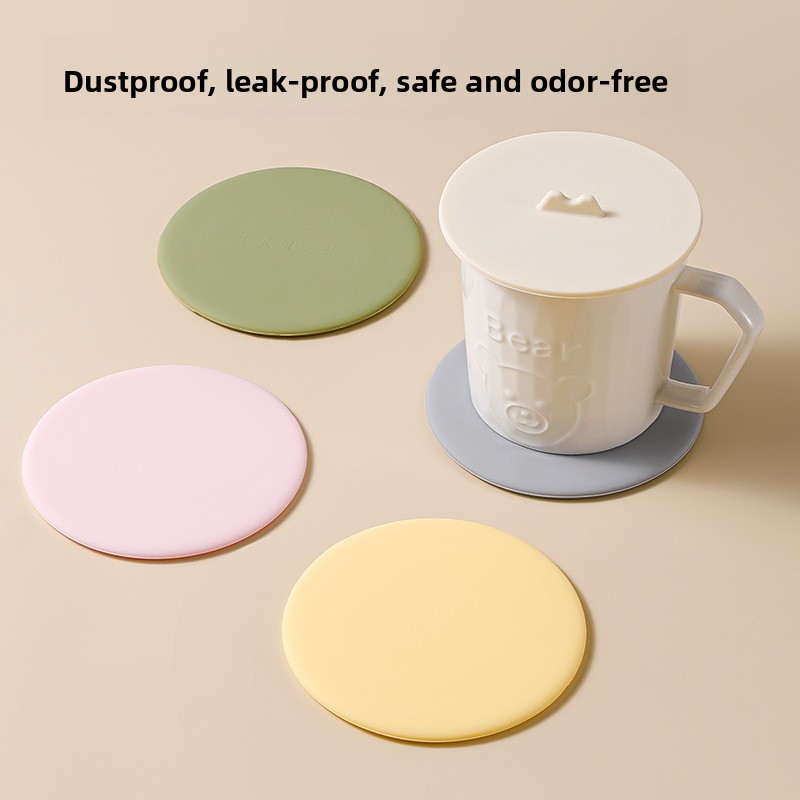Silicone Mug Covers For Cups Flexible Hot Cup Lids Dustproof Coaster HighTemperature Resistant Lid 0