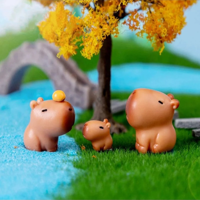 Mini Action Figures Figurine, Capybara Simulation Animals Model for Home Decoration Gift, Unique Home Ornament