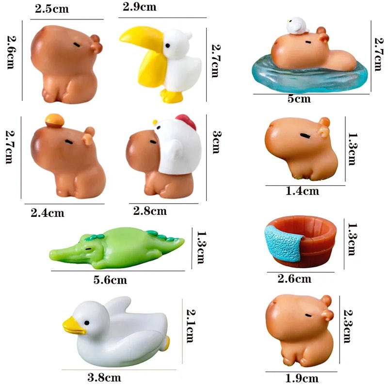Mini Action Figures Figurine, Capybara Simulation Animals Model for Home Decoration Gift, Unique Home Ornament