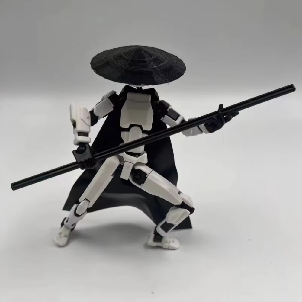 Giant Sword Equipped Articulated Action Figure Set, DIY Dummy Doll for Collectors