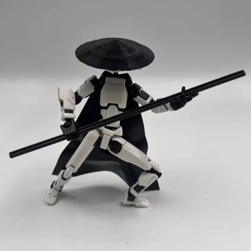 Giant Sword Equipped Articulated Action Figure Set, DIY Dummy Doll for Collectors