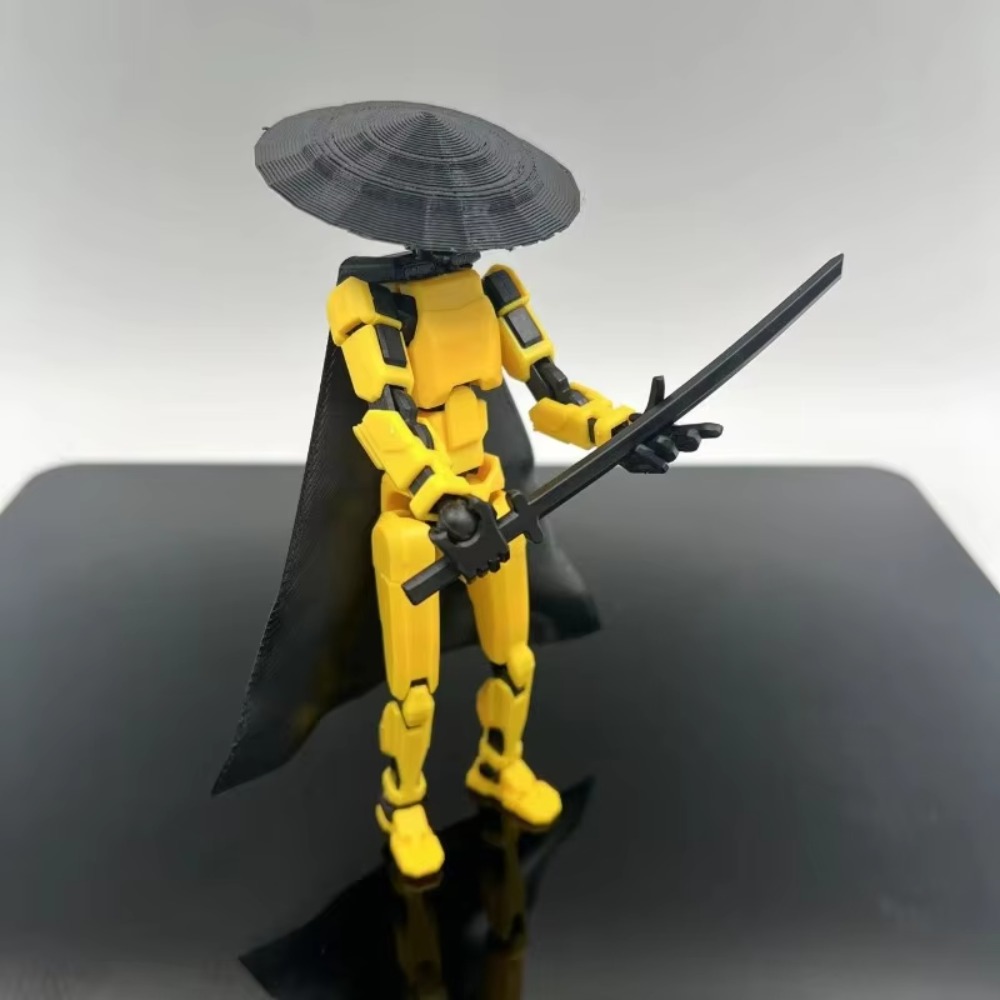 Giant Sword Equipped Articulated Action Figure Set, DIY Dummy Doll for Collectors