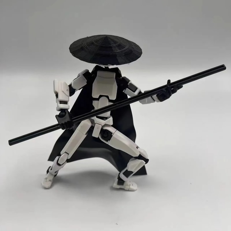 Giant Sword Equipped Articulated Action Figure Set, DIY Dummy Doll for Collectors