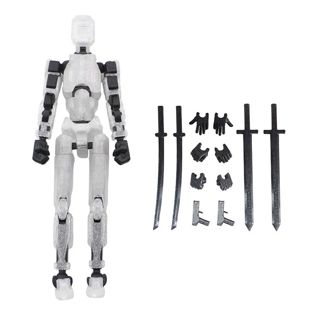 Giant Sword Equipped Articulated Action Figure Set, DIY Dummy Doll for Collectors