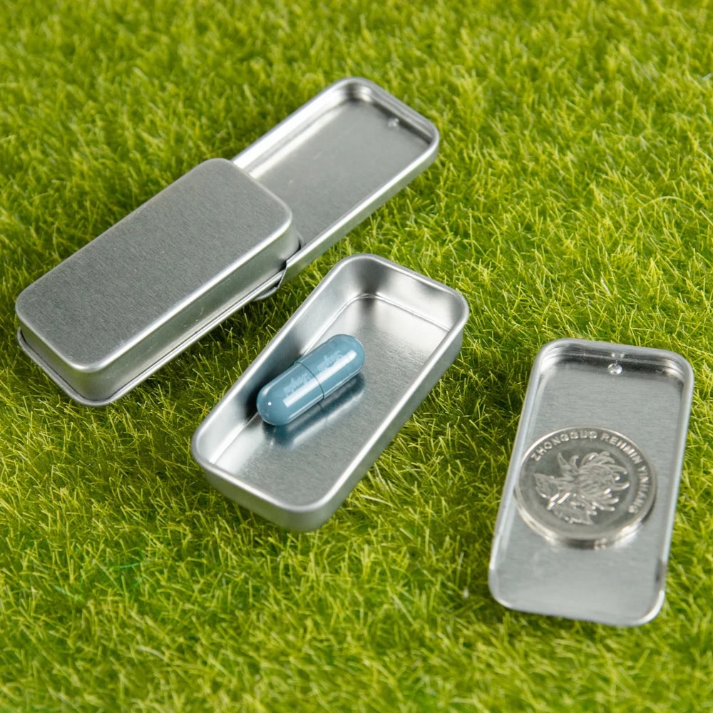 Wedding Jewelry Pill Cases, Mini Iron Box Slide Cover Storage Box, Portable Tin Boxes Home Storage Container
