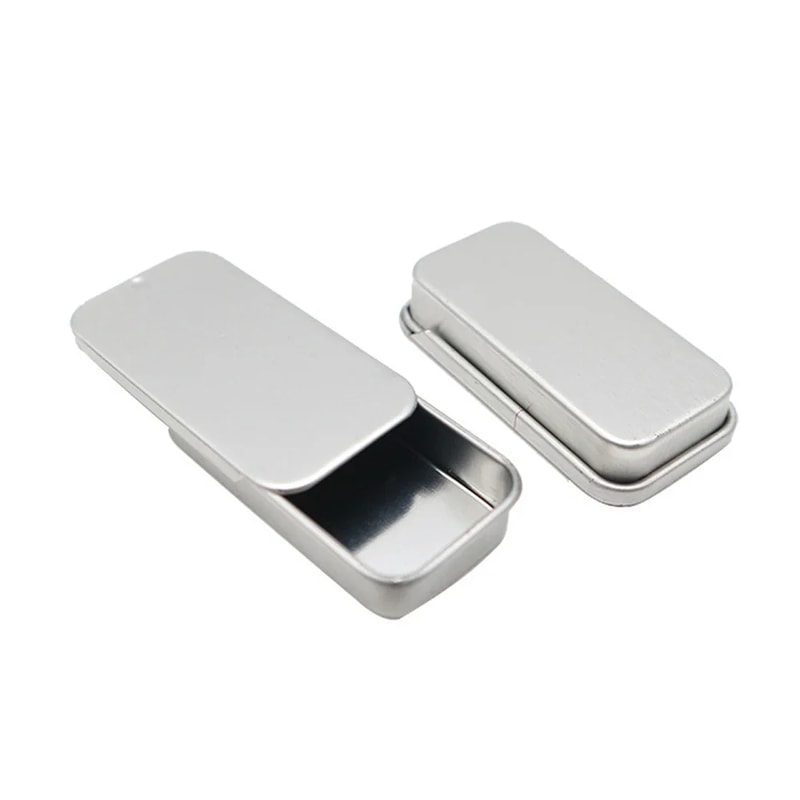 Wedding Jewelry Pill Cases, Mini Iron Box Slide Cover Storage Box, Portable Tin Boxes Home Storage Container