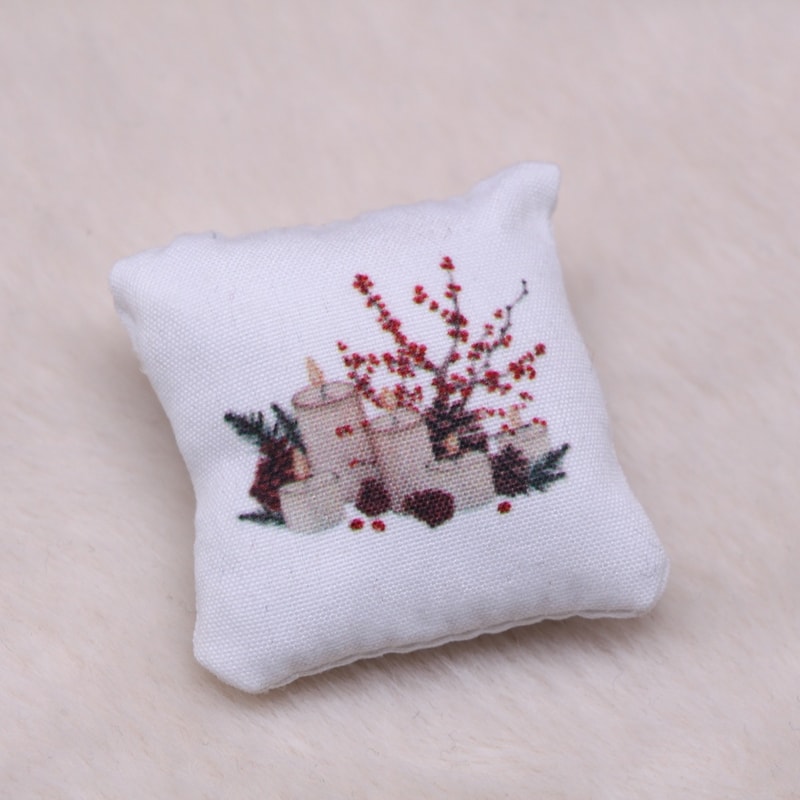 Miniature Scene Decoration, Christmas Decor, Bedroom Study Mini Tree, Mini Pillows Soft Fit Dollhouse