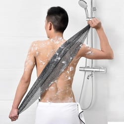 exfoliating mesh african net bath sponge, lightweight long strip shower scrubber, water-absorbent quick foaming towel