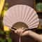 Mini Shell Fan Creative Retro Folding Hand Heat Protection Cotton Linen Cloth Handheld Fan For Wome 7