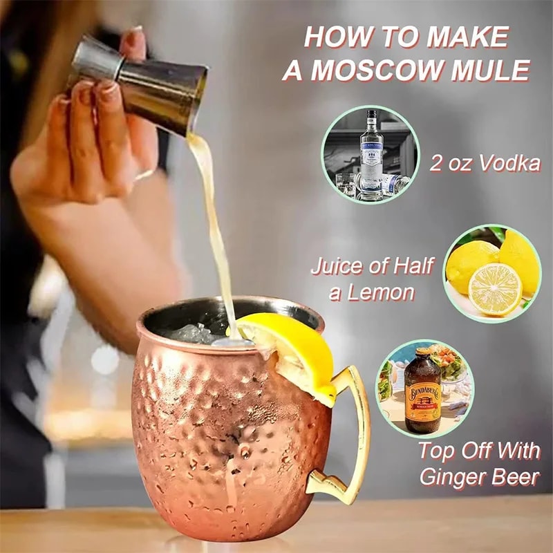Hammered Copper Moscow Mule Mug Cocktail Wine Cup Plated Beer Cup Drinkware For Ramadan 3