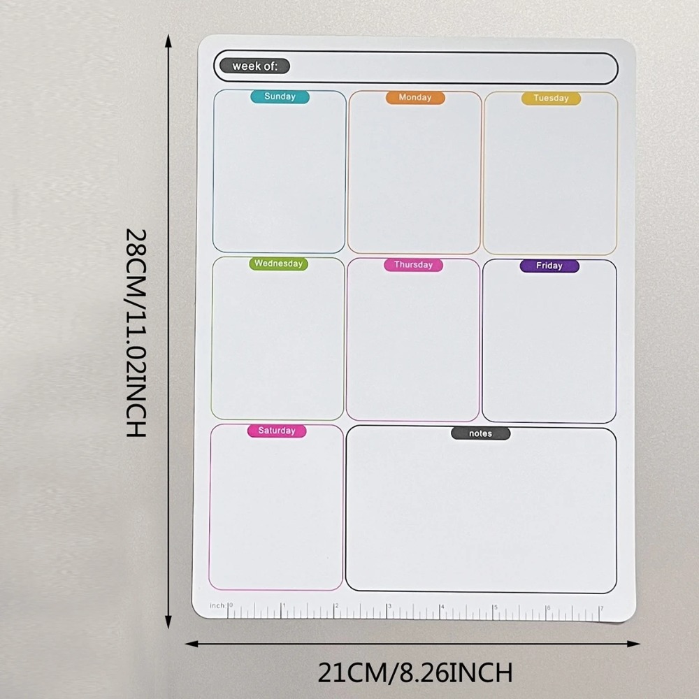 Magnetic Fridge Sticker Erasable Week Plan Schedule Calendar Whiteboard Message Board Memo Refrigerator Magnet