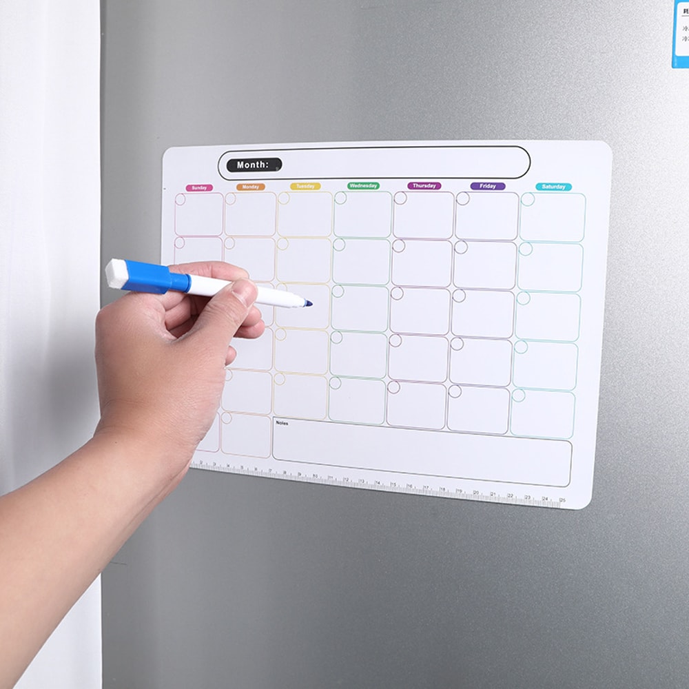 Magnetic Fridge Sticker Erasable Week Plan Schedule Calendar Whiteboard Message Board Memo Refrigerator Magnet