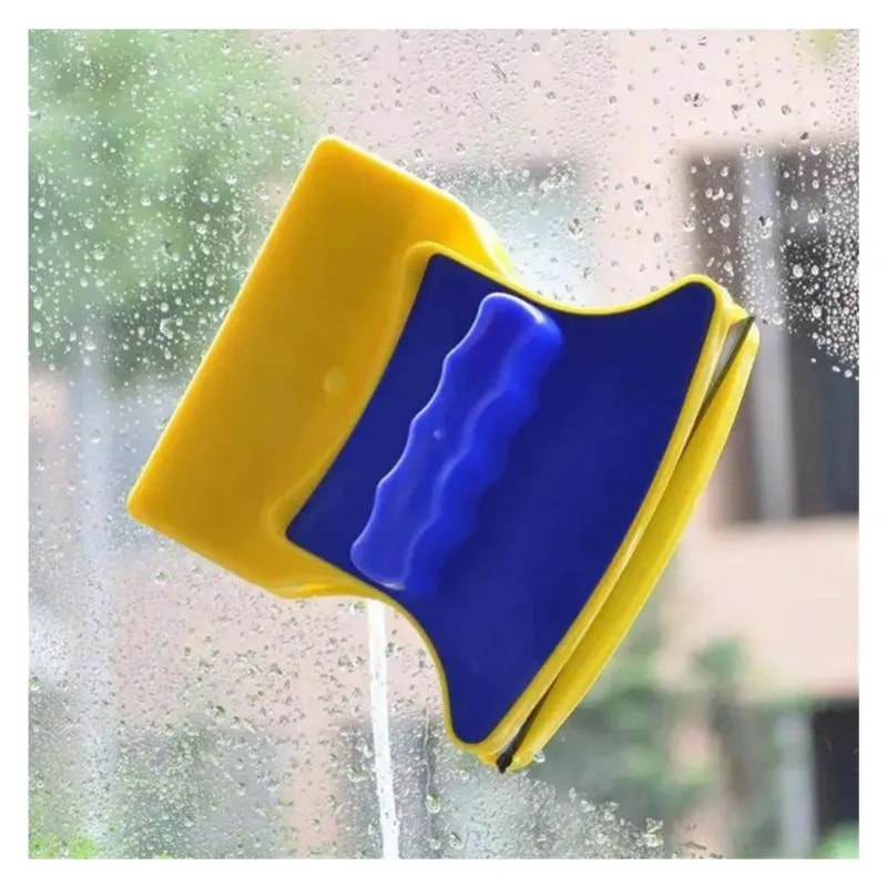 Double Sided Wiper Magnetic Glass Cleaner, Household Cleaning with Rope Safety String for Bathroom Window Washing