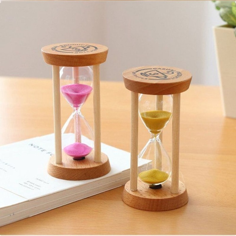 Wooden Hourglass Timer Stable Desktop Decor DeformationFree Round Timer With Minutes Hourglass Cloc 1