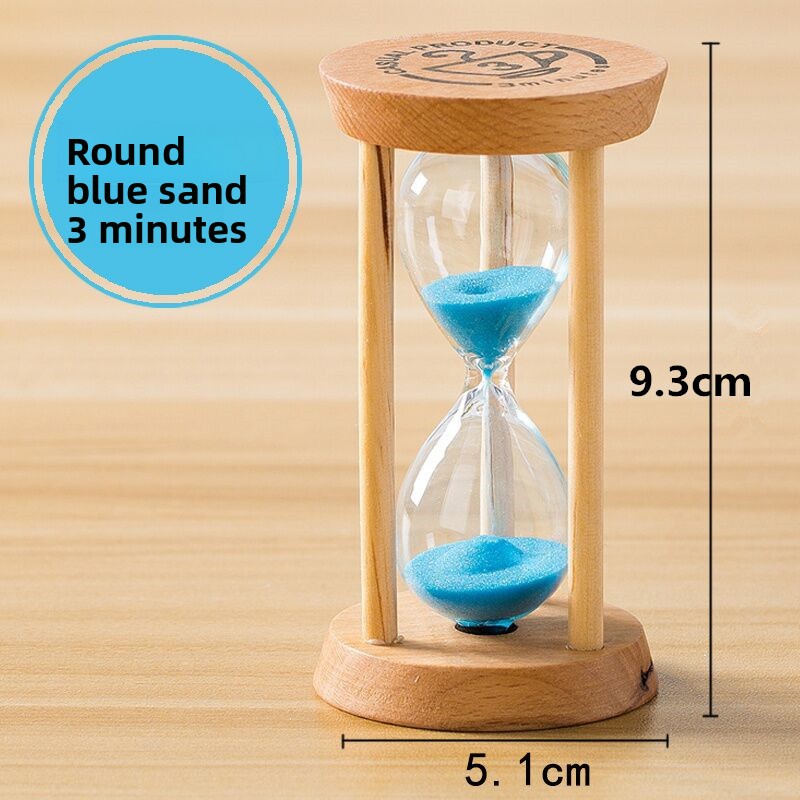 Wooden Hourglass Timer Stable Desktop Decor DeformationFree Round Timer With Minutes Hourglass Cloc 3