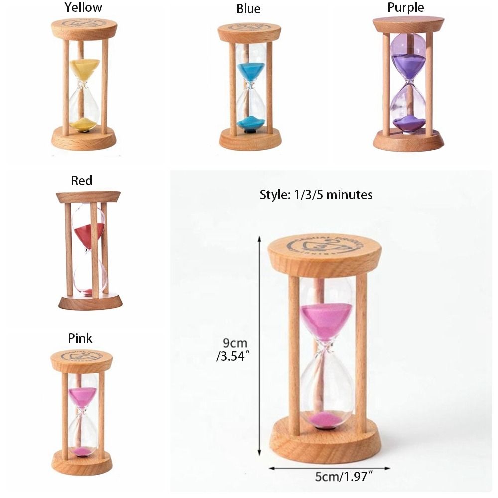 Wooden Hourglass Timer Stable Desktop Decor DeformationFree Round Timer With Minutes Hourglass Cloc 5