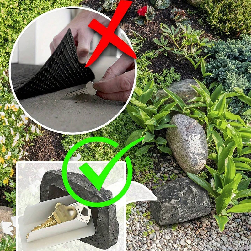 Hidden Garden Key Box, Outdoor Key Hider Stone Decoration for Home Ornaments