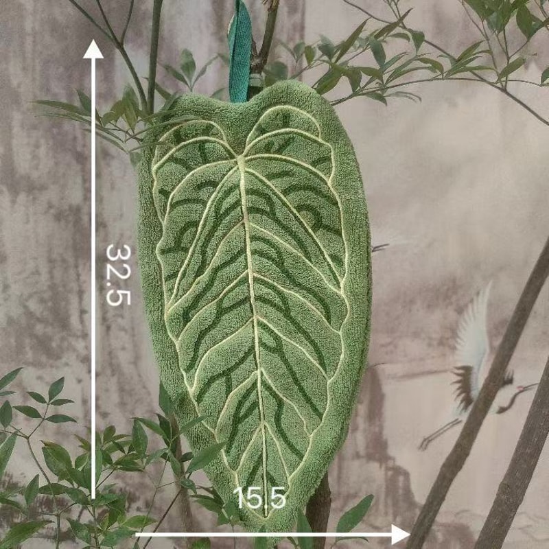 Ultra-Absorbent Plant Towels for Bathroom, Kitchen, Quick-Dry Leaf Hand Towel with Loop