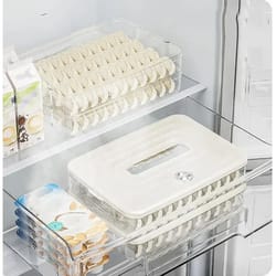 household dumpling freezing box, multi-layer wonton storage, fresh-keeping refrigerator box