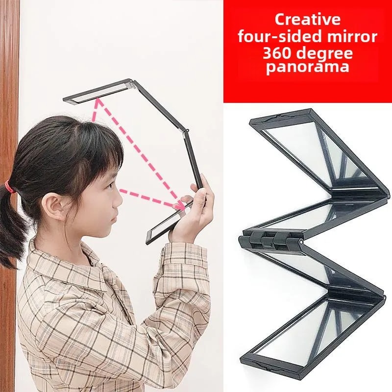 Portable Multi Angle Foldable DIY Fulllength Mirror Four Fold Bathroom Vanity Mirror 3