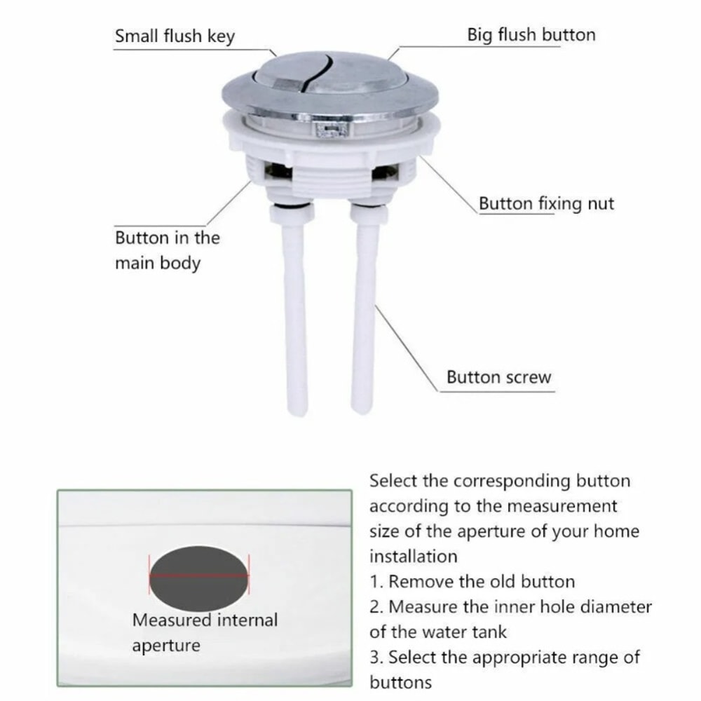 Adjustable Flush Switch Part Seat, Toilet Cistern Button Replacement for Squat Drain