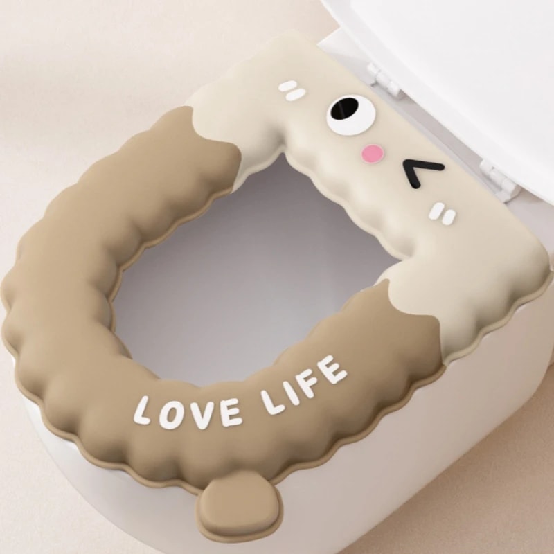 Universal Waterproof Non-Slip Toilet Seat Cushion - Washable Foam Silicone Material, Perfect for Bathroom Comfort