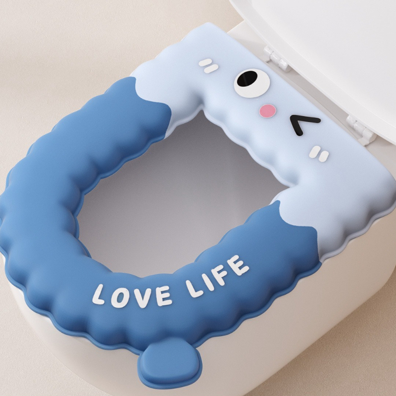 Universal Waterproof Non-Slip Toilet Seat Cushion - Washable Foam Silicone Material, Perfect for Bathroom Comfort
