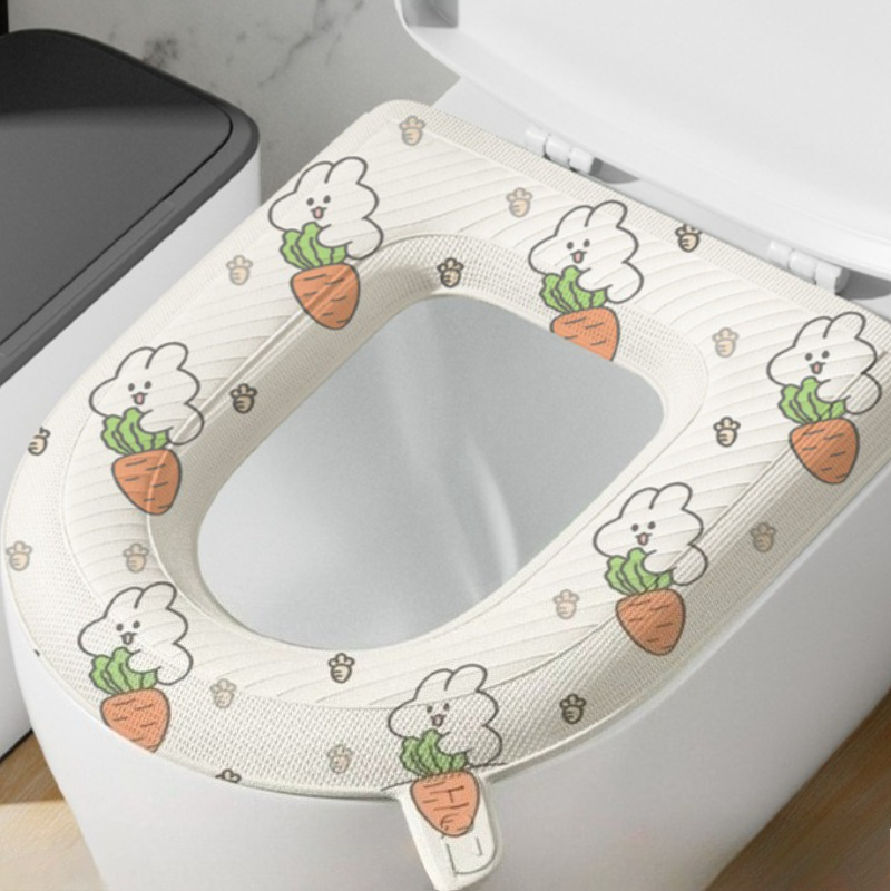 Universal Waterproof Non-Slip Toilet Seat Cushion - Washable Foam Silicone Material, Perfect for Bathroom Comfort