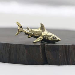 nautical decor statues, vintage solid brass whale figurine, gift child ornament