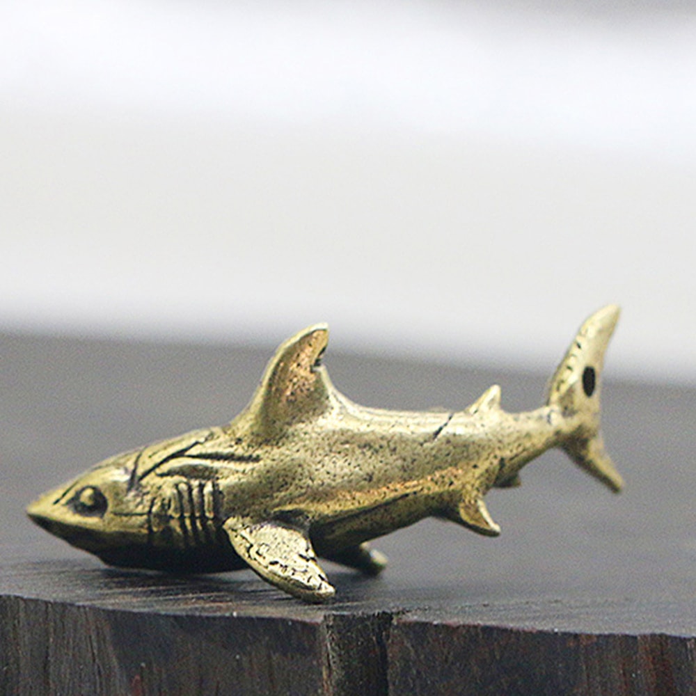 Nautical Decor Statues, Vintage Solid Brass Whale Figurine, Gift Child Ornament